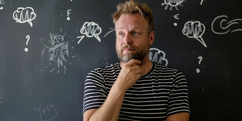 hombre-pensativo-pie-frente-pizarra-con-burbujas-pensamiento